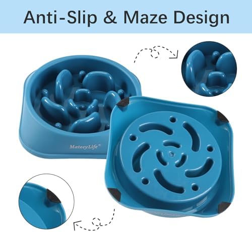 MateeyLife 1-Pack Slow Feeder Dog Bowls, 2 Cups, Dog Puzzle Feeder Bowl