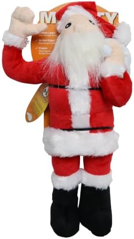 MIGHTY- Arctic Santa - Squeaker-Multiple Layers. Made Durable, Strong & Tough. Interactive Play (Tug, Toss & Fetch). Machine Washable & Floats