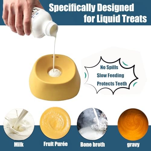 Slow Feeder Dog Lick Bowl with Rolling Ball, Dog Enrichment Toy