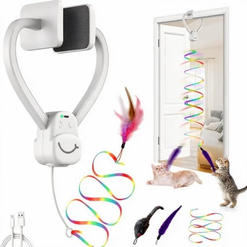Interactive Automatic Cat Toy, 360° Rotating Feather Wand