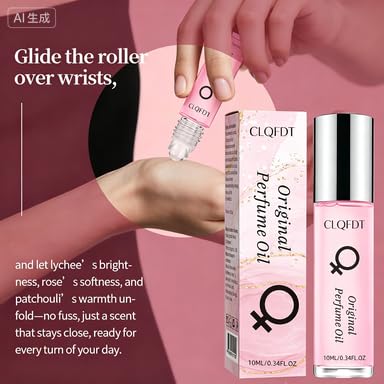 Original Perfume Oil for Women, 10ml Roll-On Fragrance with Lychee, Raspberry, Rose & Musk, Long Lasting Scent, Unique Floral Fruity Perfume
