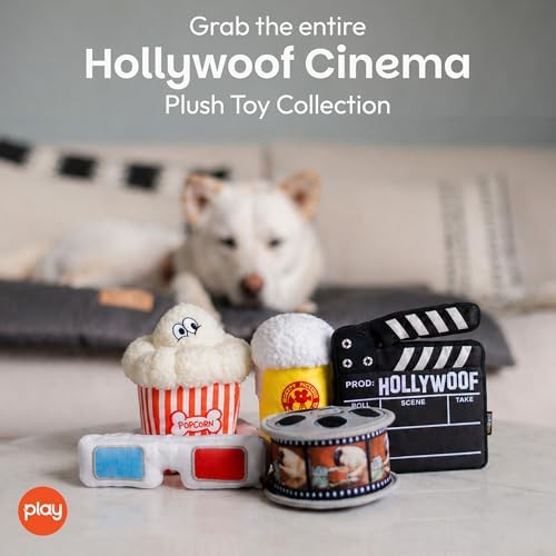 P.L.A.Y. Cute Plush Dog Toys - Hollywoof Cinema, Movie Themed Durable Squeaker Chew Toy, Great for Puppies & Small, Medium, Large Dogs - Machine Washable, Recycled Materials (Doggy Director Board)