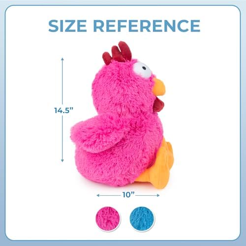 Best Pet Supplies Squeaky Plush Dog Toy - Mrs. Cluck, Fuchsia | Soft Plush, Squeaks & Crinkles, Perfect for Moderate Chewers, Toss & Fetch Play, Stress & Anxiety Reliever, Ideal Gift Toy