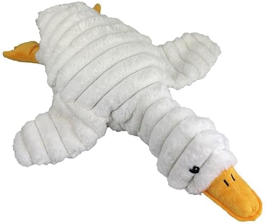 Pet Lou 36 Inch Goose Dog Toy, Plush Squeaky Dog Toy with Crinkle and Grunter, Interactive Dog Toy for Puppies and Dogs, White