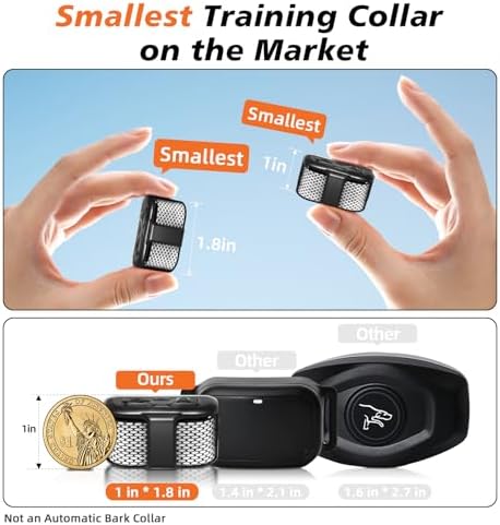 Ultra Compact Dog Shock Collar, Lightest Dog Training Collar with Remote for Small Dogs 5-30lbs & Medium Dogs/Puppies, Waterproof, Rechargeable, 1300ft Range (White Black Dot&Small)