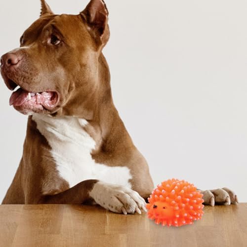 FRCOLOR Hedgehog Dog Squeaky Toys 2 Pcs Pet Molar Toys Latex Chew Toys for Puppies Interactive Teething Toys for Dental Care Cartoon Pet Toys 3.54 X 2.75 X 2.36 in