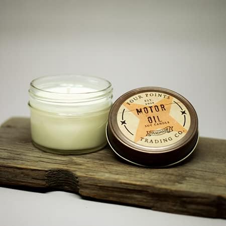 Motor Oil Scented 4 Oz Soy Aromatherapy Candle w/Jar - Four Points Trading Co. | w/Jar