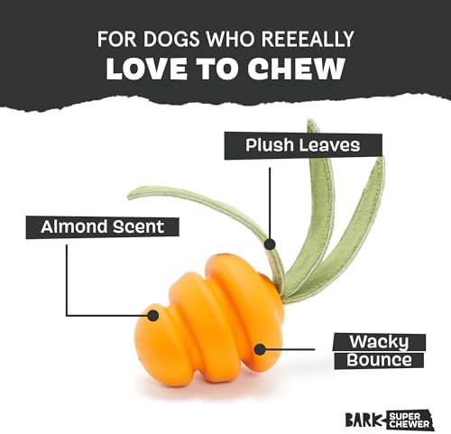 BarkBox Deep Roots Carrot Super Chewer - Toy for Small Dogs