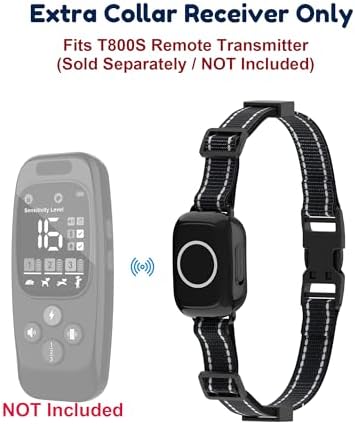 Receiver Collar Only for T800S Remote(Can not be Used Alone) | Anti-Bark & Activity Monitor, 3300Ft Range, Beep/Vibration/Shock Modes, Rechargeable, IPX7 Waterproof, for S/M/L Dogs