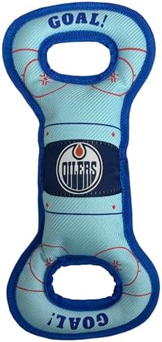 Pets First NHL Edmonton Oilers Ice Hockey Rink PET Toy with Inner Squeaker. A Tough Toy for Dogs & Cats with Exciting Hockey Graphics, Gorgeous Team Logo & Double Stitch Trims