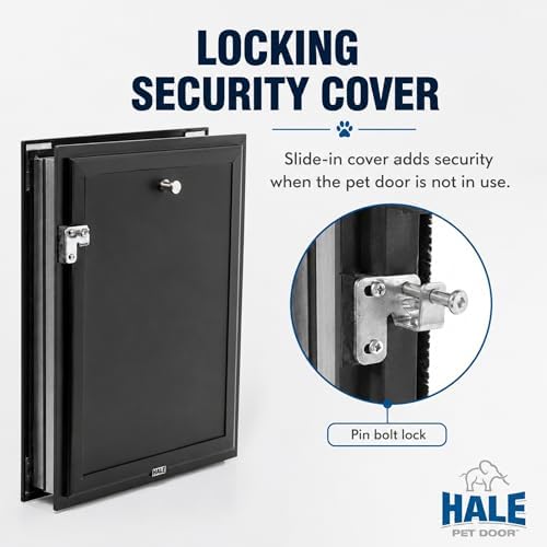 Door Model | Cat & Dog Doors | Energy Efficient Double Vinyl Flaps | Locking Security Cover | Skilled Install Required | Heavy Frame of Extruded Aluminum | Steel Reinforced Corners | Hale Pet Door