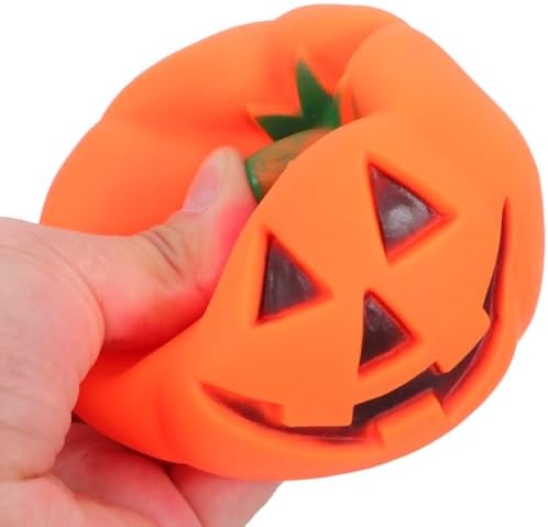POPETPOP 2 Pcs Dog Pumpkin Chew Toys: Rubber Dog Squeaky Molar Toys for Puppy Playing&Amp;Teeth Clean - Halloween Pet Supplies