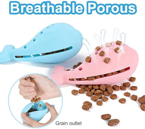 Slow Feeding Dog Toy Whale Shape, Silicone Chew Toy for Puppies & Cats, Interactive Food Dispensing Puzzle Toy to Slow Down Eating, Prevent Bloat & Keep Pets Entertained