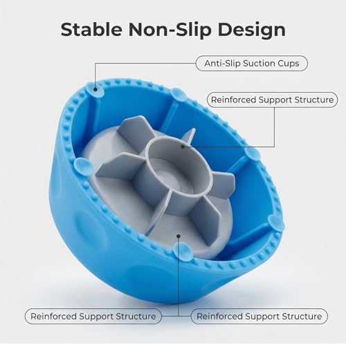 Slow Feeder Dog Bowl with Rolling Ball for Dogs Anti-Slip Lick Bowl