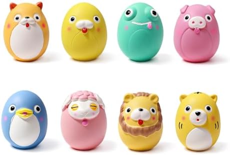 SCHITEC Squeaky Puppy Toys, Interactive Animal Dog Toy Pack, Cute Latex Rubber Squeak Pet Balls for Puppies Mini Small Breed Dogs