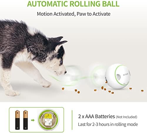 PETGEEK Interactive Dog Treat Ball, Automatic IQ Training Toy for Dogs