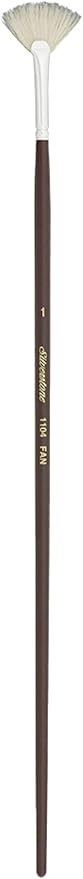 Silver Brush Limited 1104-1 Silverstone Fan Paintbrush for Oil Painting, Size 1, Long Handle