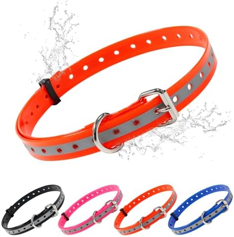 TPU Waterproof Dog Collar Replacement Strap,Easy-Clean,Odor-Resistant e Collar Strap, Shock Collar Replacement Strap Designed for Daily Training and Evening Walks.