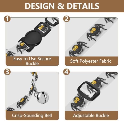 Cartoon Animals Funny Soft Polyester Pet Collar, 2 Pack Bell Collar for Small Dogs