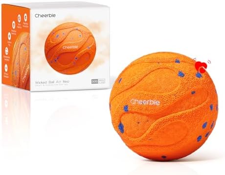 Cheerble Smart Interactive Dog Toy, Wicked Ball AIR Neo, Heartbeat Puppy Toy Automatic Moving, Bouncing, and Rotating, ETPU Material, IPX7 Waterproof Rating, Active Rolling Ball for Medium & Large Dog