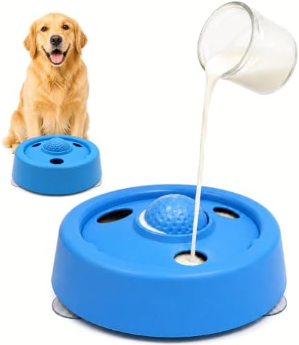 Slow Feeder Dog Bowls，Dog Enrichment Toys，Dog Slow Feeder Bowl，Dog Licking Bowl with Rolling Ball，Dog Lick Toy，Interactive Dog Toys，paw Calm Lick Bowl，Dog Feeder for Wet Food, Yogurt, Bone Broth