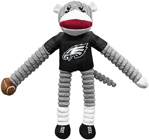 Littlearth NFL Philadelphia Eagles Sock Monkey Pet Toy, Team Color, One Size