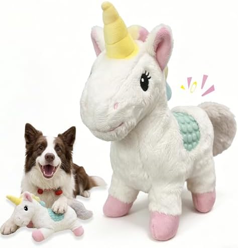 Unicorn Squeaky Dog Toys for Puppy, Small and Medium Large Breed