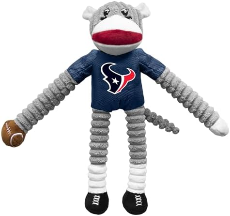 Littlearth NFL Houston Texans Team Sock Monkey Pet Toy - Officially Licensed Teams