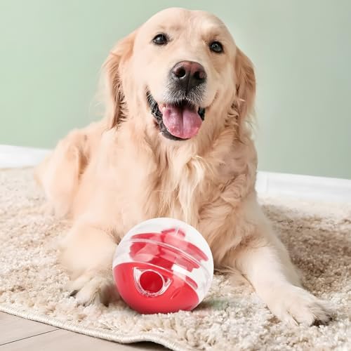 TITA-DONG Interactive Cat Treat Dispensing Puzzle Ball Toy, Adjustable Leakage Mouth Slow Feeder for Kitten Training