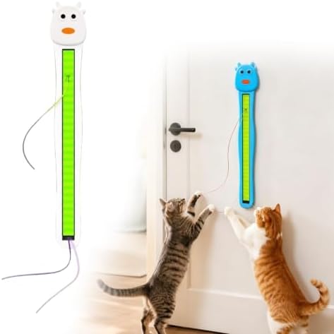 Interactive Cat Toys for Indoor Cats - Wall Mounted Electric Auto Motion Flying Rope Interactive Toy for Indoor Cats, Motion-Activated Flying Rope with Suction Cup for Boredom Relief (White)