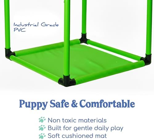 Race&Herd 19.5" Puppy Play Gym — Small Dog Jungle Activity Mat (Lime)