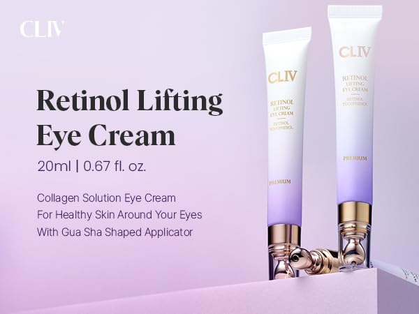 CLIV Retinol Lifting Eye Cream, Nourishing Eye Cream for Eye Massaging, Quick Remedy For Eye Bag Puffiness, Collagen Solution, Special applicator for the eye area (0.67 Fl Oz (Pack of 1))
