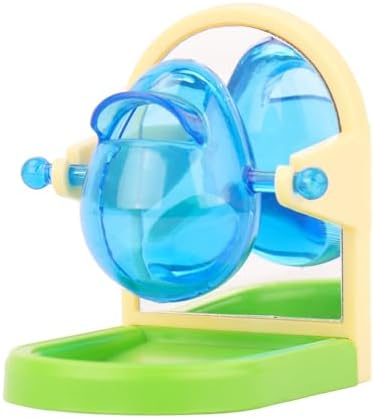 Small Pet Intelligence Growth Rotating Foraging Toy with Mirror for Birds,Budgies,Parakeets, Rats & Hamsters Chew-Proof Cage Feeder Slow Release & Self-Discovery Fun(1pc Random Color)