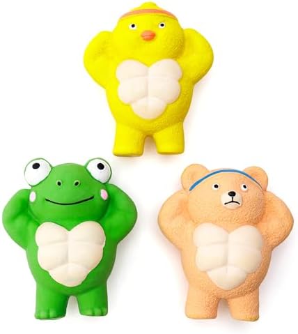 3 Pack Squeaky Dog Toys for Medium Dogs, Soft Latex Chicken Squeaky Dog Ball, Cute Funny Squeak Different Animals Frog Bear Chicken Pet Toys