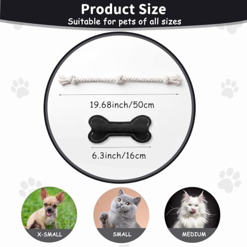 Dog Rope Knot Toy for Small Dogs and Cats Rope Toy for Puppy Teethers Cotton Interactive Pull Dog Toys for Dogs to Relieve Boring for Small Dogs and Cats (Black)