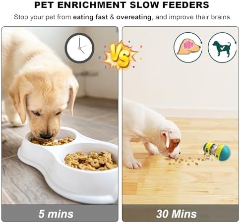 Dog Enrichment Toys, Slow Feeder Puzzle Toy for Cats & Dogs - Interactive Treat Dispenser, Mental Enrichment for Small/Medium Pets (Yellow-Green)