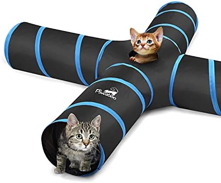 Pawaboo Cat Tunnel Tube 4 Way, 25x53cm, Blue