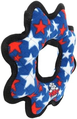 TUFFY® 2 Pack Blue Star Gear Ring Ultra Durable Plush Dog Toys
