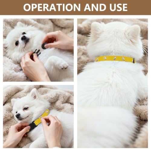 Bull Terrier Dogs Yellow Cat Collars 2 Pack Lightweight Pet Collar for Cats and Dogs Adjustable 10.6 to 17.1 Inches