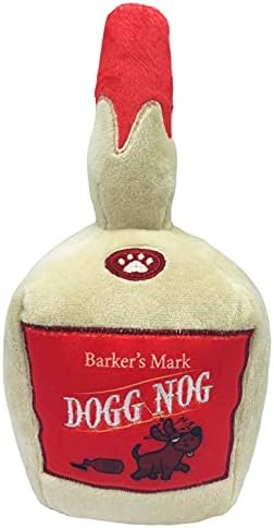 Huxley & Kent Funny Dog Toy w/Squeaker – Holiday Power Plush Squeaky Dog Toys for Small, Medium & Large Dogs – Soft Stuffed Animal for Indoor Play & Fetch - Dogg Nog, Large