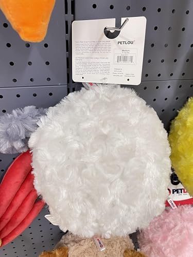 Pet Lou Dog Ball, 8-inches Height, White and Gray, Plush