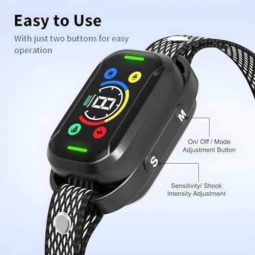Smart Bark Control Collar, New Upgraded Color Screen, No Bark Control Anti-Barking Dog Bark Collar, Waterproof, Rechargeable, Multifunction and Safe.