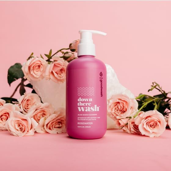 Good~wipe's Down There Wash Aloe-Based Intimate Cleanser, pH-Balanced with Calendula and Sage, Rosewater Scent, 8.11 fl oz (pack of 1)