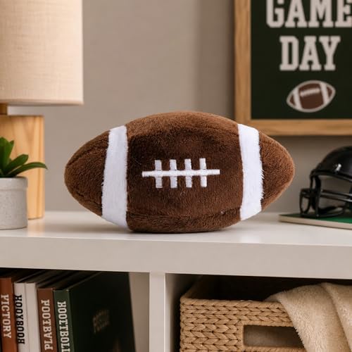LUOZZY Plush Rugby Dog Chew Toy Stuffed Football Ball for Puppy Training