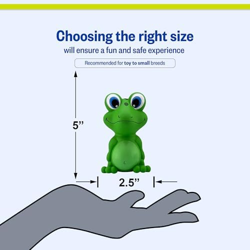 PetSport Naturflex Tiny Tots Frog Toy - Durable & Long-Lasting, Non-Toxic Material, Internal Squeaker, Rubber Toy for Dogs, Ideal for Interactive Play and Engagement