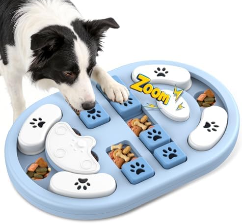 Dog Puzzle Toy, Interactive Treat Dispensing Toys, Grey | Dog Enrichment Toys, IQ Training & Mental Stimulation, Non-Slip Slow Feeder, For Puppies Small Medium Large Dogs Cats