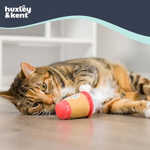 Huxley & Kent Plush Crinkle Catnip Cat Toy, Latte My Way