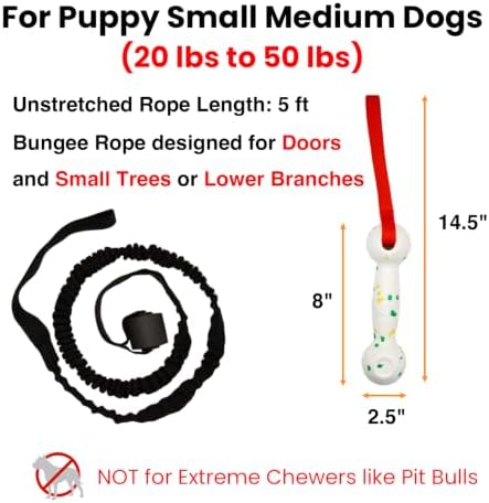 Dog Bungee Tug Toy for Door Hanging, Small Medium Dogs