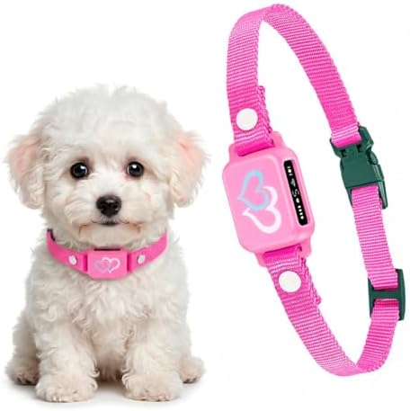 Bark Collar for Small Dogs 5-15 lbs with Magnetic Charging – No Shock, 3 Beep & Vibration Modes, 5 Sensitivity Levels - Humane Stop Anti-Barking Device - Dog Training Bark Collar (Candy Pink)