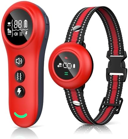 XDX 2-in-1 Dog Shock Collar & Bark Collar – 3300FT Dog Training Collar with Remote, Automatic Anti-Barking, 5 Adjustable Sensitivity Levels, IP67 Waterproof E-Collar for Small Medium Large Dogs